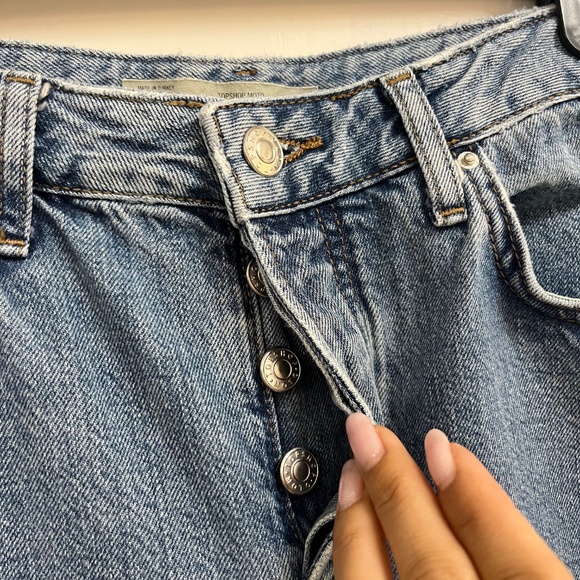 Topshop Moto Hayden Silver Foil Distressed Relaxed Fit Jeans W28 L30 - Picture 5 of 11